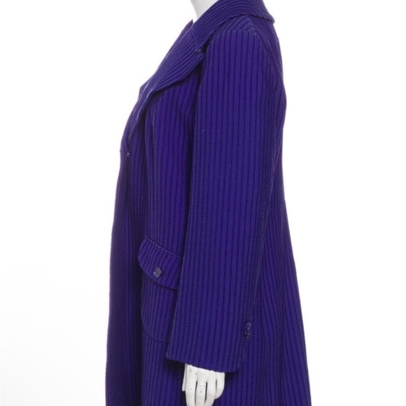 Etro Royal Purple Textured Trench Coat - Picture 10 of 11
